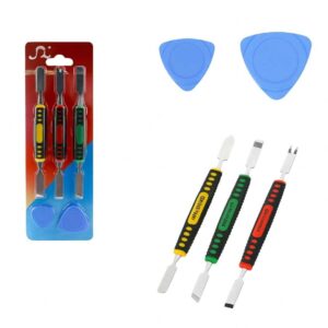 Meshiv 3 Dual Ends Metal Spudger & 2 Plastic Guitar Picks Pry Opener (5-in-1 Repair Tool Kit)