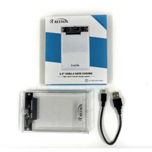 Reenox Transparent USB 2.0 Hard Disk Enclosure for 2.5" SATA HDD/SSD